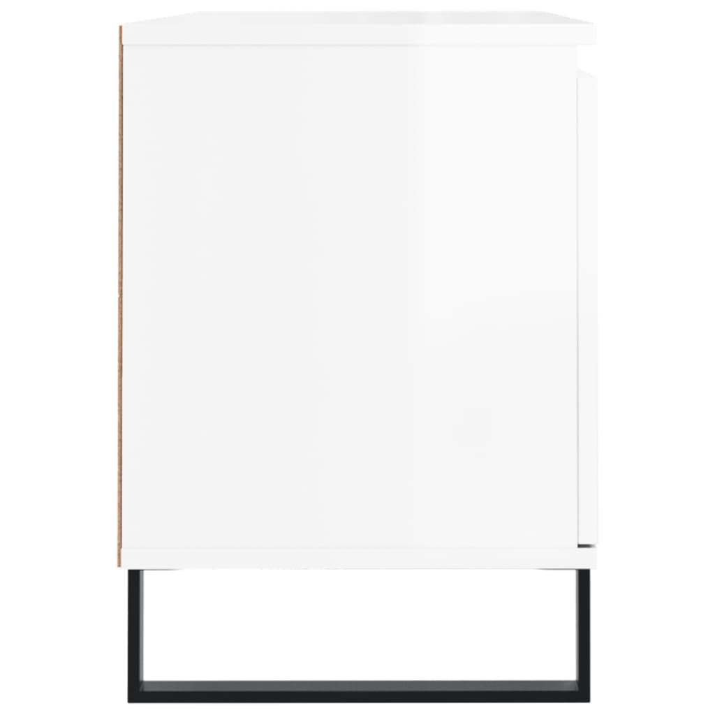 vidaXL Szafka pod TV, biała, wysoki połysk, 104x35x50 cm