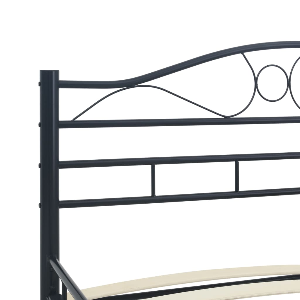vidaXL Rama łóżka, czarna, stalowa, 120 x 200 cm