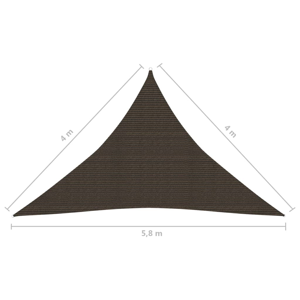 vidaXL Żagiel przeciwsłoneczny, 160 g/m², brązowy, 4x4x5,8 m, HDPE