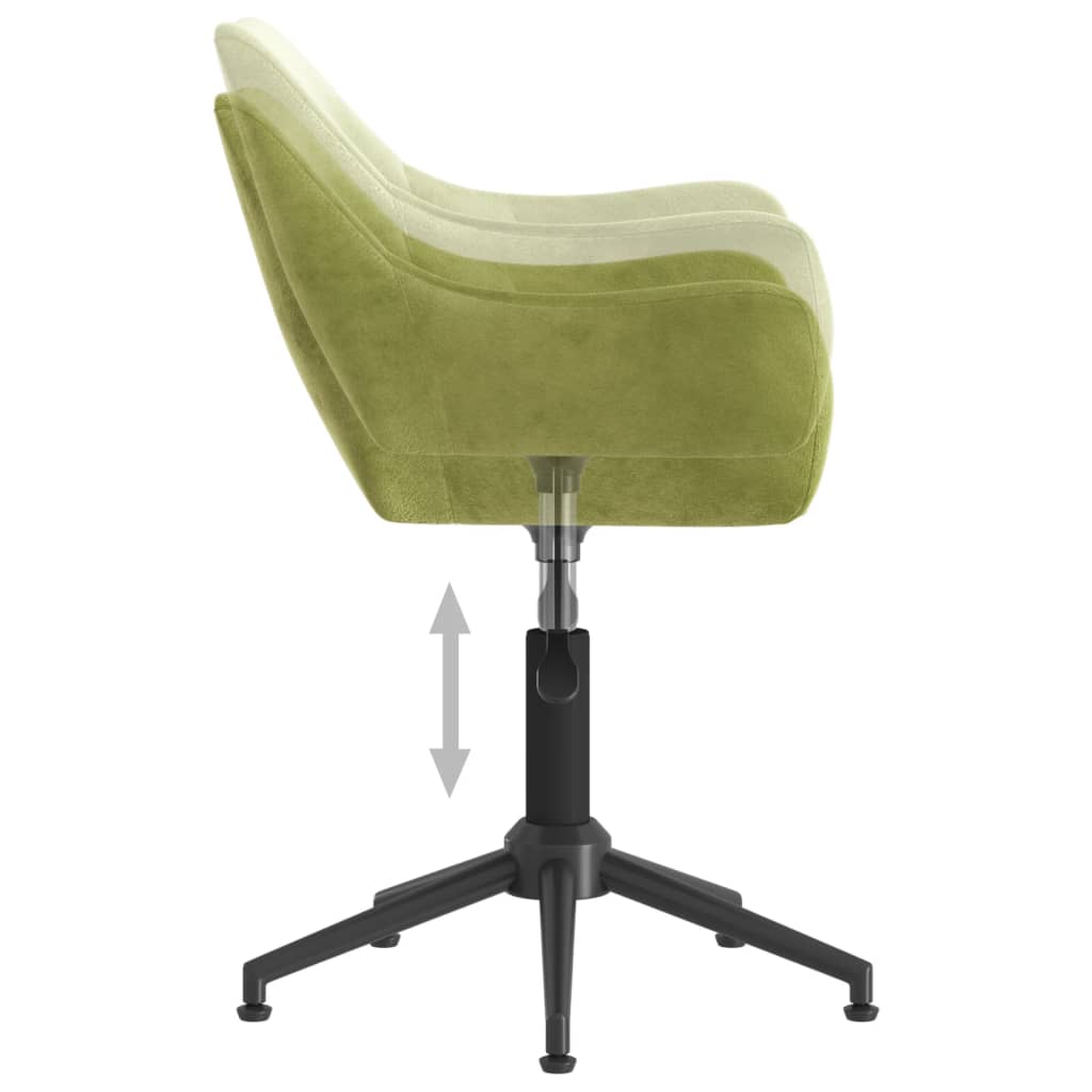 vidaXL Obrotowe krzesło biurowe, jasnozielone, tapicerowane aksamitem