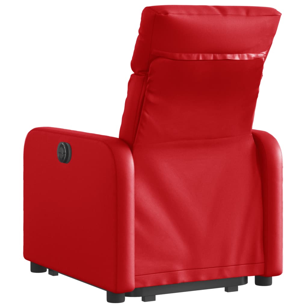 vidaXL Rozkładany fotel pionizujący, elektryczny, czerwony, ekoskóra