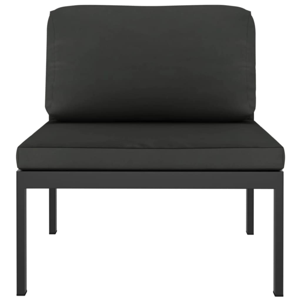 vidaXL 2-os. sofa ogrodowa z poduszkami, aluminium, antracytowa