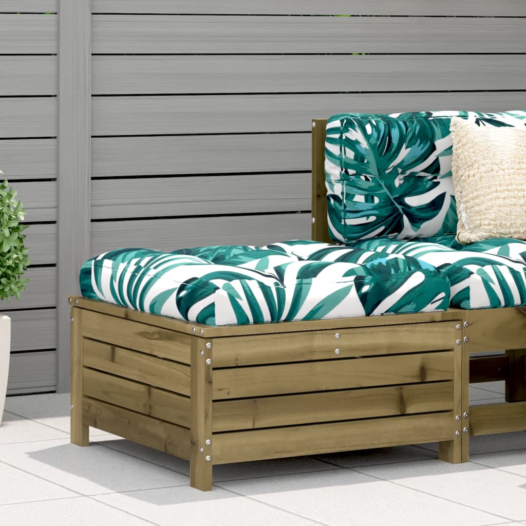vidaXL Podnóżek ogrodowy z poduszką, impregnowane drewno sosnowe