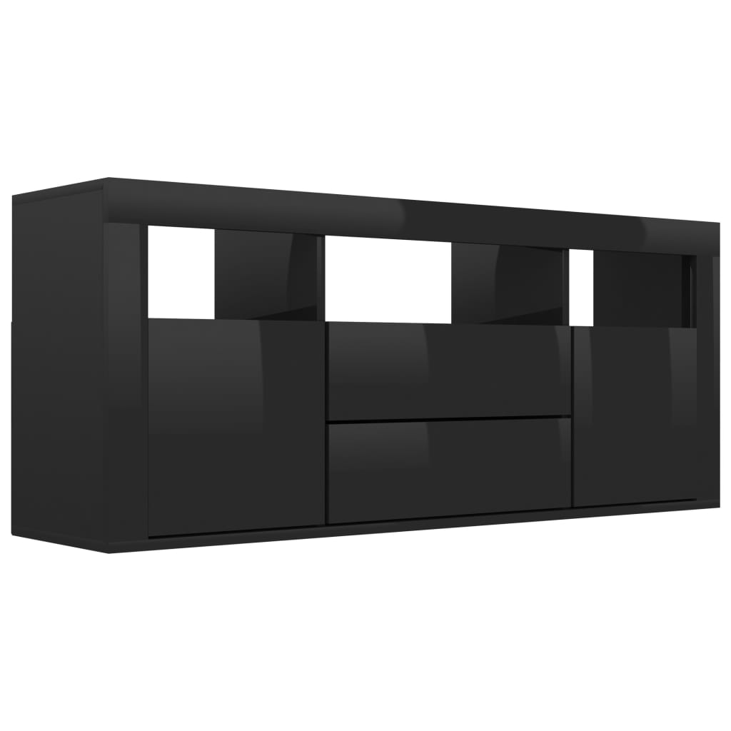 vidaXL Szafka TV, czarna, wysoki połysk, 120x30x50 cm