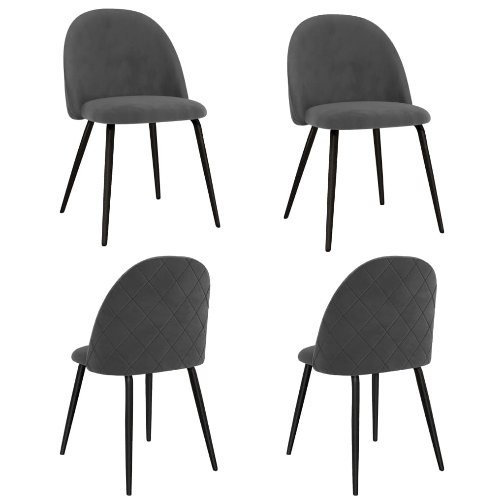 vidaXL Krzesła stołowe, 4 szt., szare, obite tkaniną
