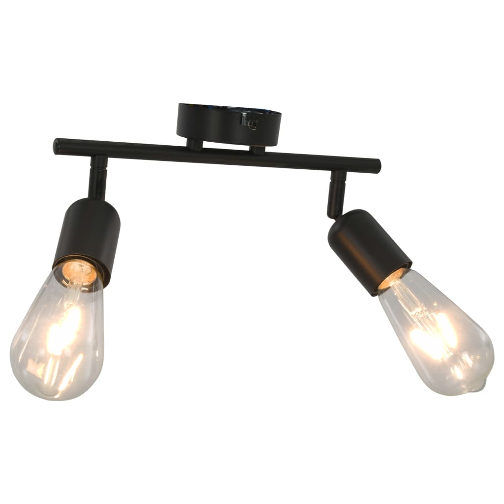 vidaXL Lampa z 2 reflektorami, 2 W, czarna, 60 cm, E27