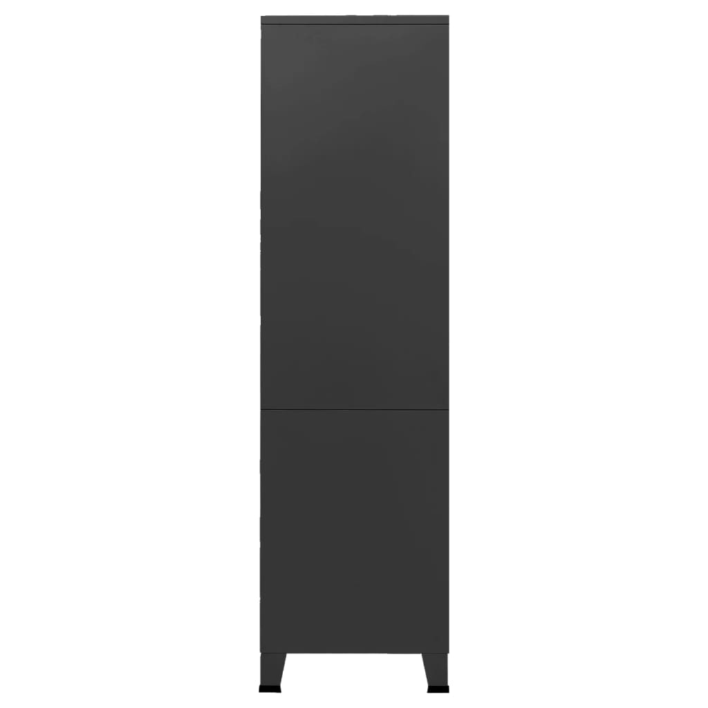 vidaXL Industrialna szafa, czarna, 90x50x180 cm, metalowa