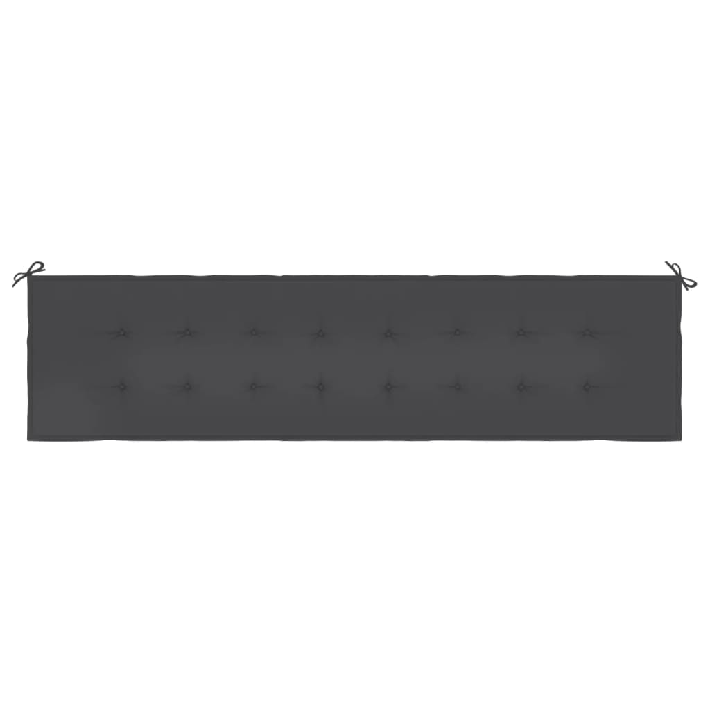 vidaXL Poduszka na ławkę ogrodową, czarna, 200x50x3 cm, tkanina