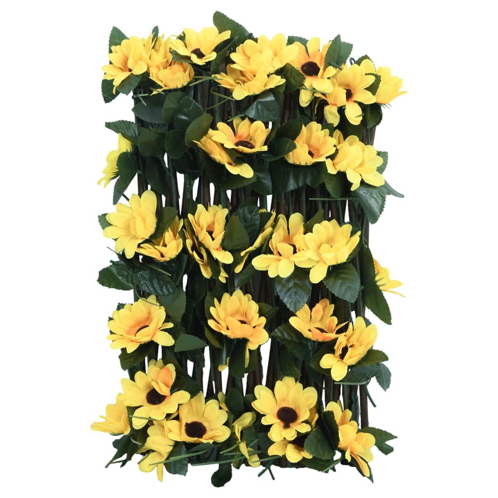 vidaXL Kratka ze sztucznym bluszczem, rozsuwana, żółta, 180x20 cm
