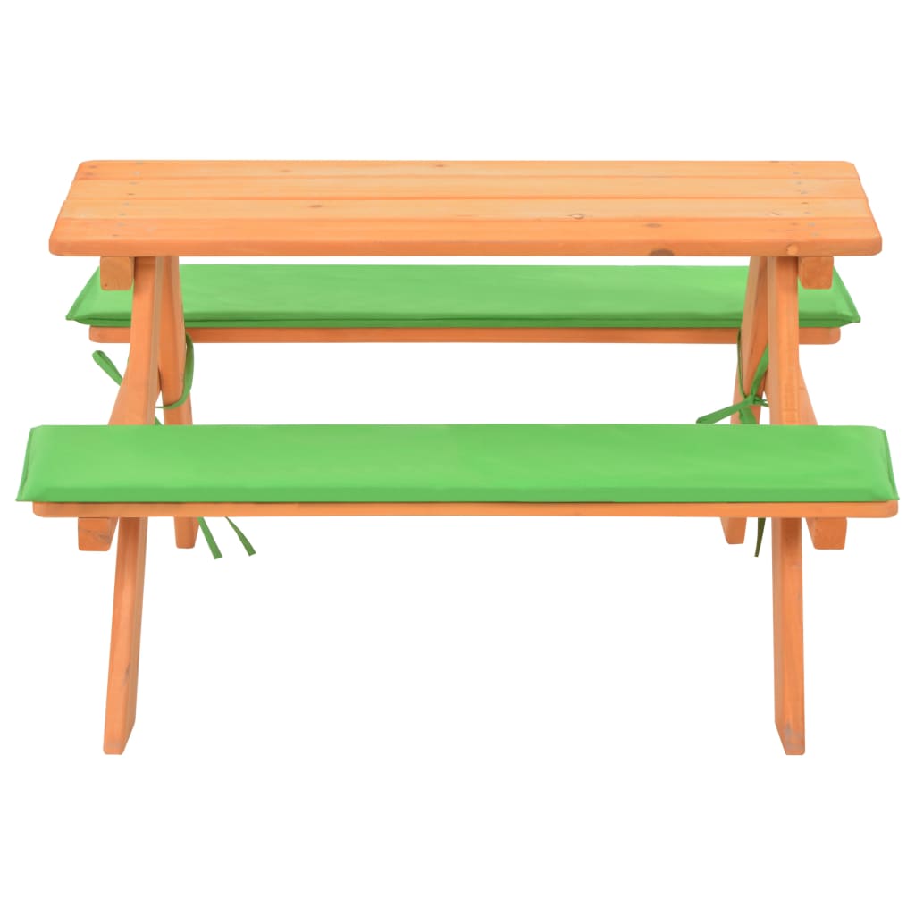 vidaXL Dziecięcy stolik piknikowy z ławkami, 89x79x50 cm, lita jodła