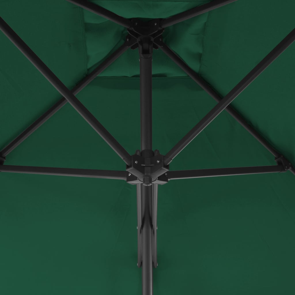 vidaXL Parasol ogrodowy na słupku stalowym, 250 x 250 cm, zielony