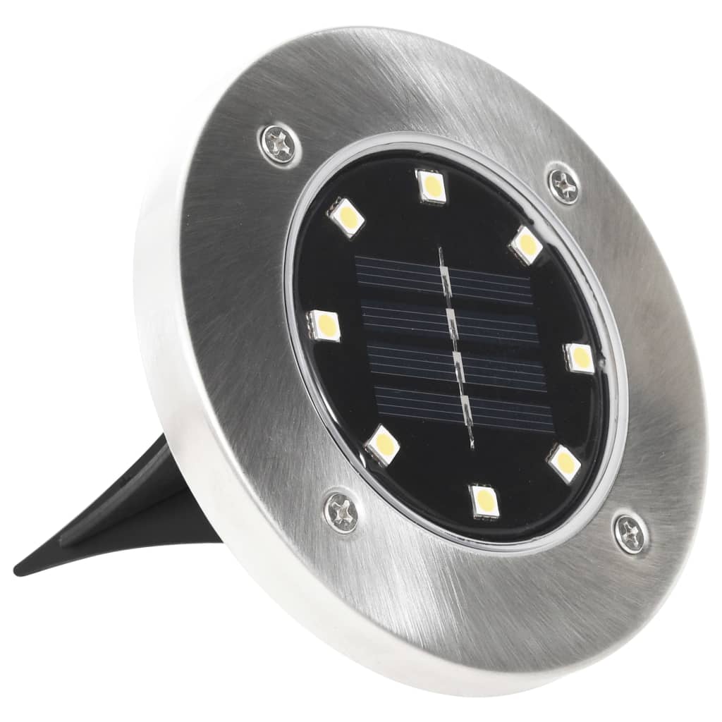 vidaXL Solarne lampy gruntowe, 8 szt., białe LED