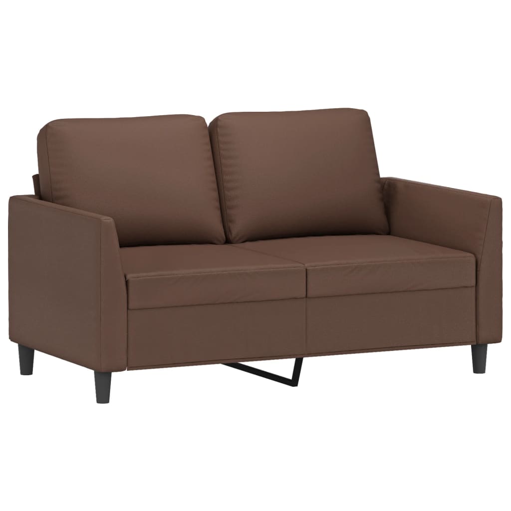vidaXL 2-osobowa sofa, brązowa, 120 cm, obita sztuczną skórą