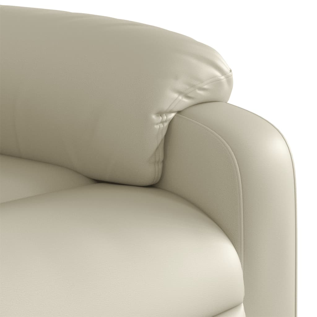 vidaXL Rozkładany fotel pionizujący, elektryczny, kremowy, ekoskóra