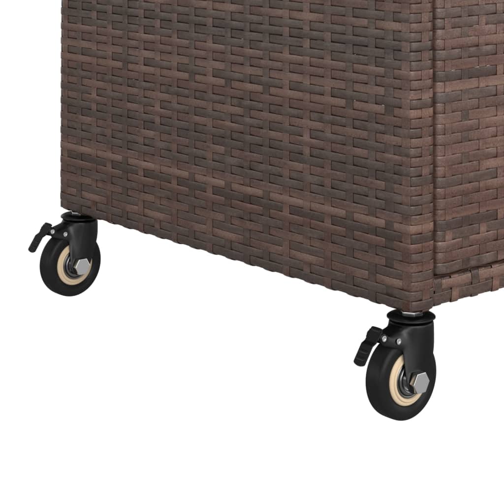 vidaXL Wózek barowy z szufladą, brązowy, 100x45x97 cm, polirattan