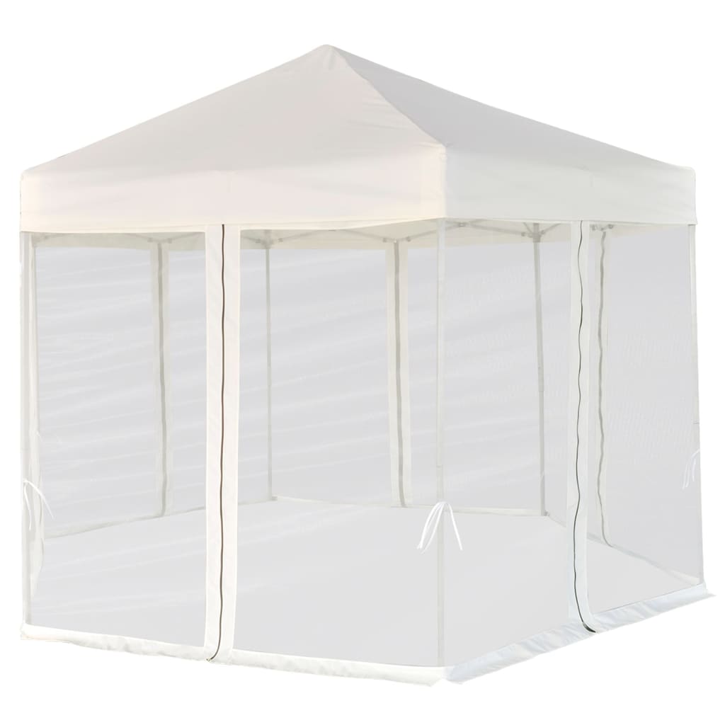 vidaXL Rozkładany namiot ogrodowy, 6 ścianek, 3,6 x 3,1 m, śmietankowy