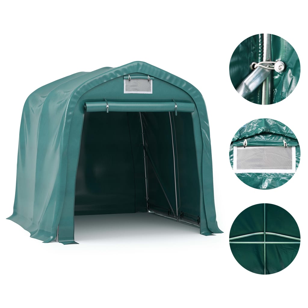 vidaXL Namiot garażowy z PVC, 2,4 x 2,4 m, zielony