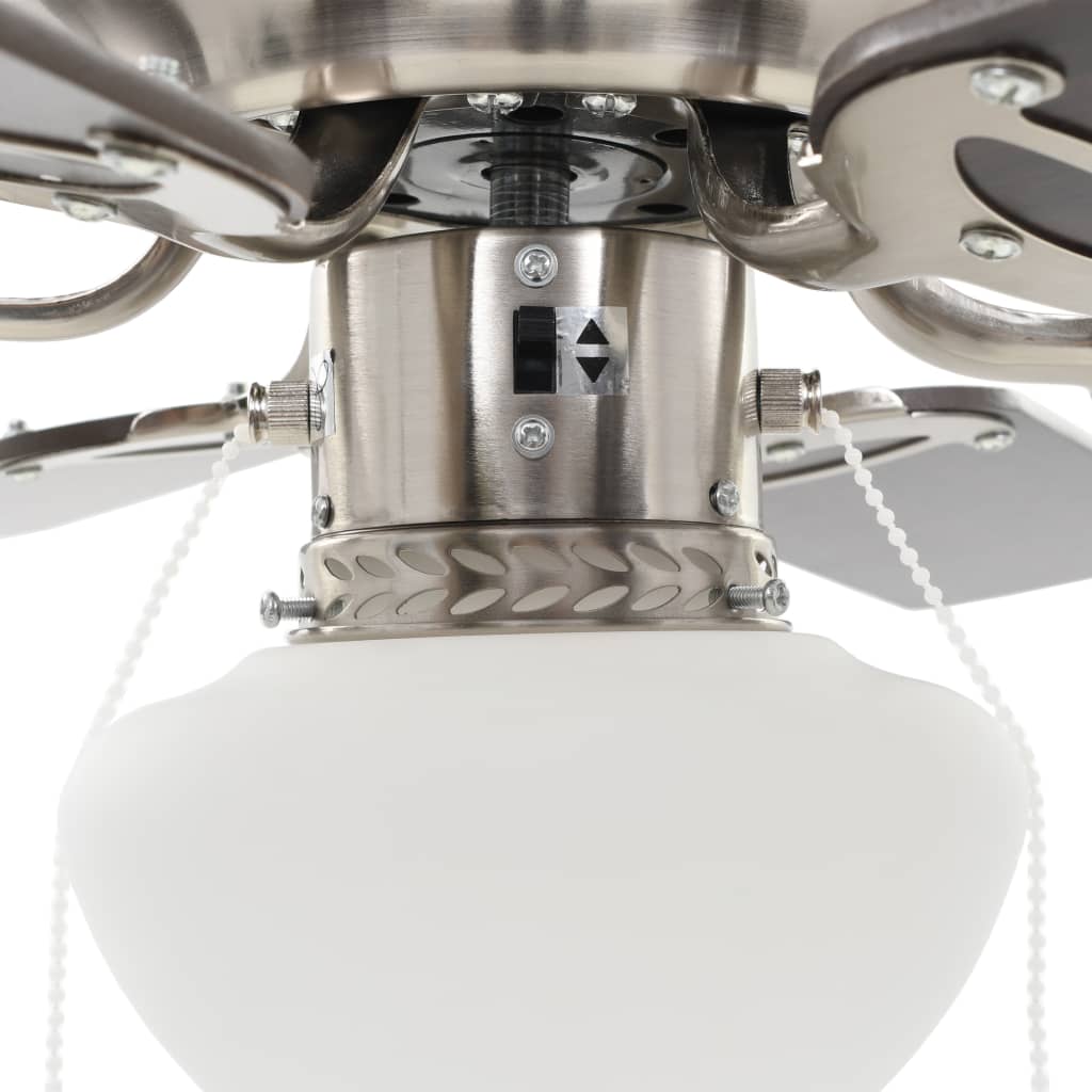 vidaXL Zdobiony wentylator sufitowy z lampą, 82 cm, ciemnobrązowy