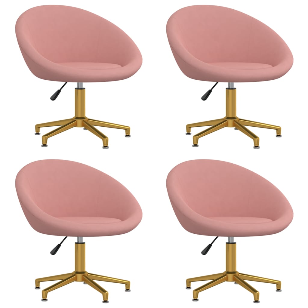 vidaXL Krzesła stołowe, 4 szt., różowe, aksamitne