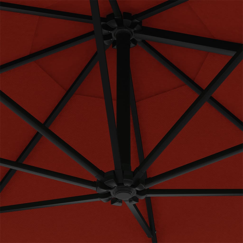 vidaXL Parasol ścienny na metalowym słupku, 300 cm, kolor terakota