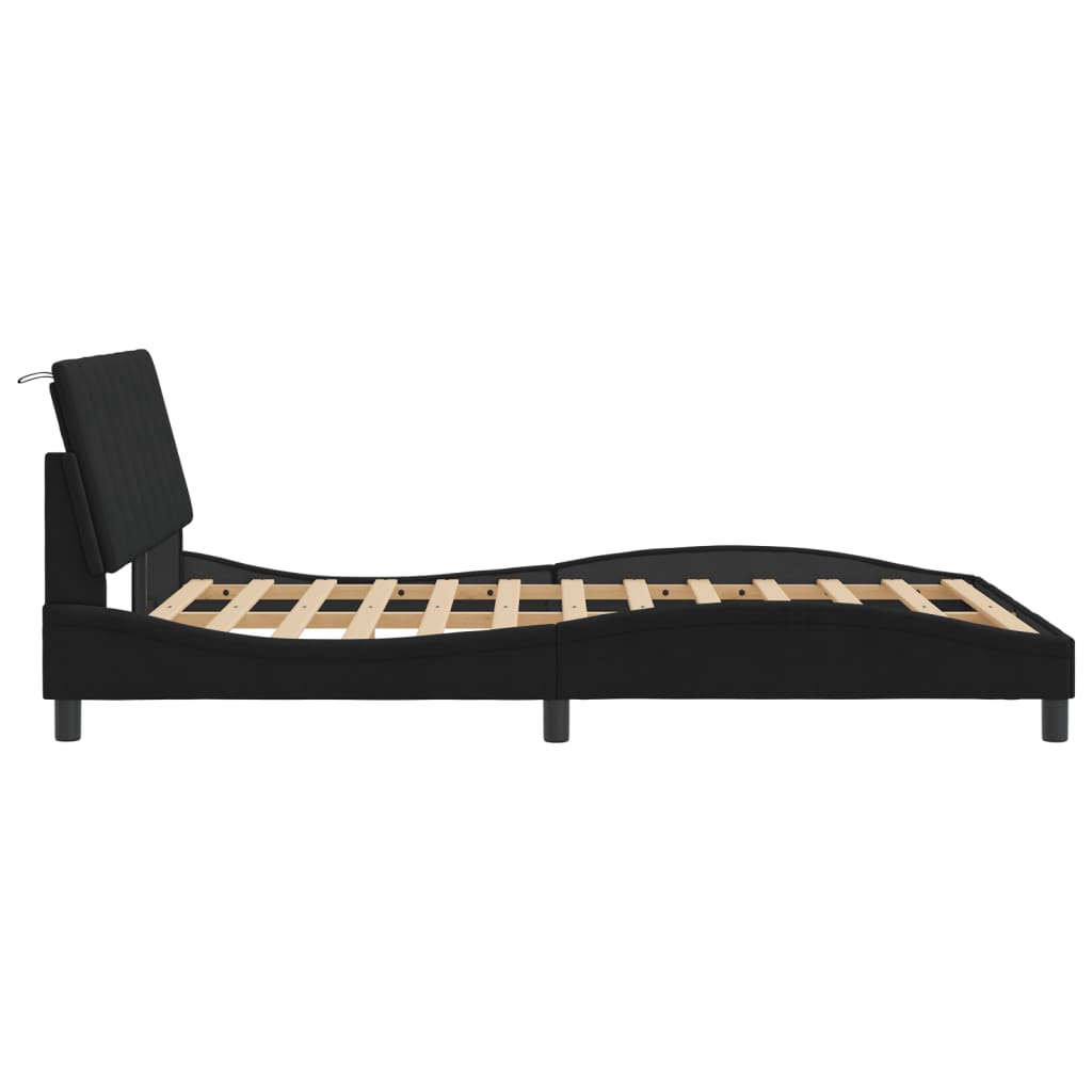 vidaXL Rama łóżka z zagłówkiem, czarna, 120x200 cm, aksamitna