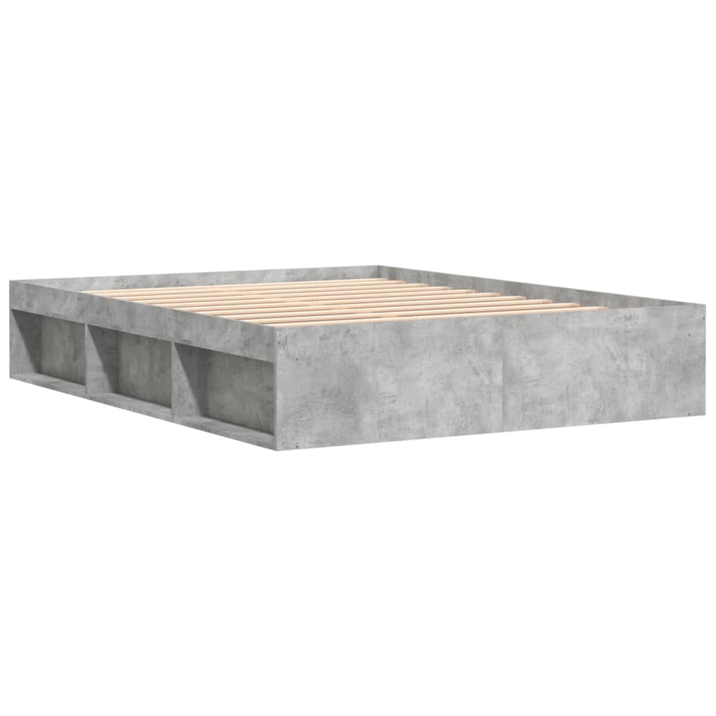 vidaXL Rama łóżka, szarość betonu, 140x190 cm