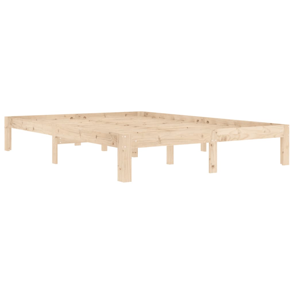 vidaXL Rama łóżka, lite drewno sosnowe, 140 x 200 cm