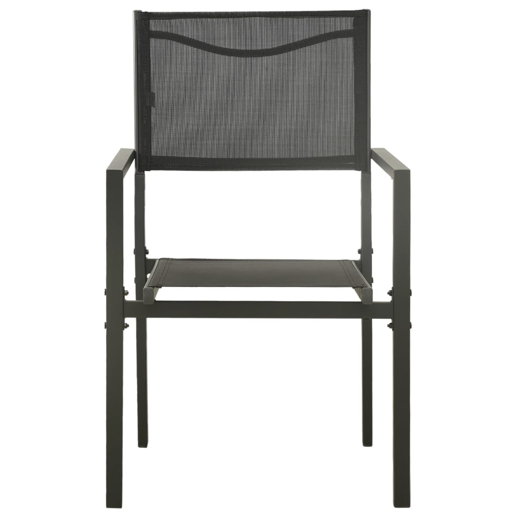 vidaXL Krzesła ogrodowe, 4 szt., stal i textilene, czarno-antracytowe