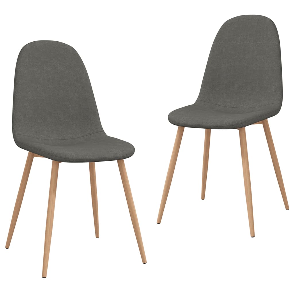 vidaXL Krzesła stołowe, 2 szt., ciemnoszare, tapicerowane tkaniną