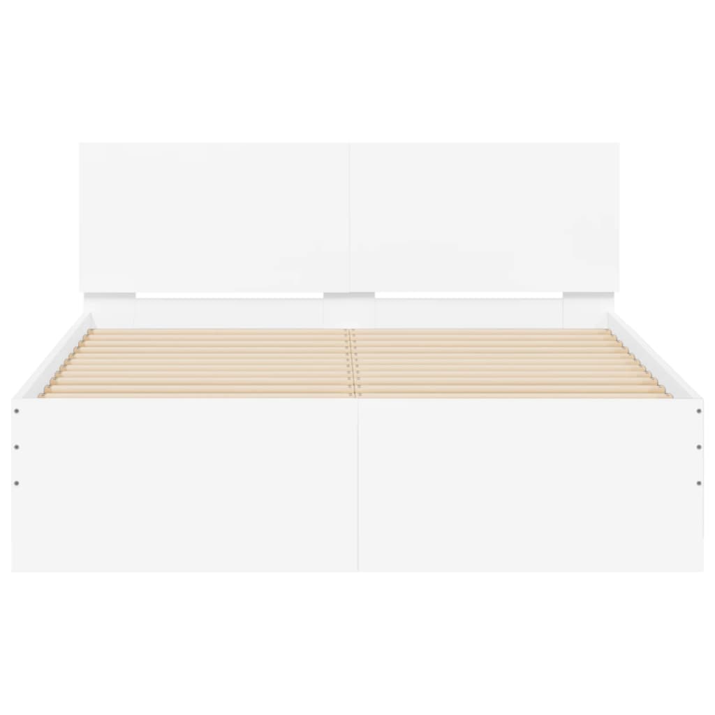 vidaXL Rama łóżka z wezgłowiem, biała, 120x190 cm
