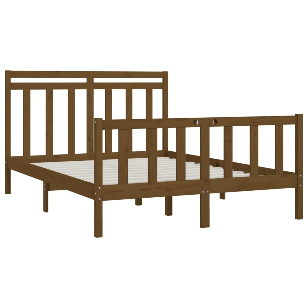 vidaXL Rama łóżka, miodowy brąz, lite drewno sosnowe, 120 x 200 cm