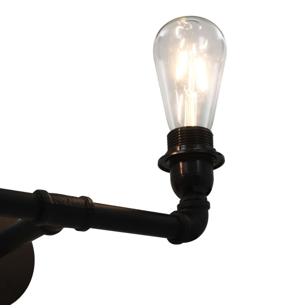 vidaXL 2-kierunkowa lampa ścienna, czarna, 2 żarówki E27