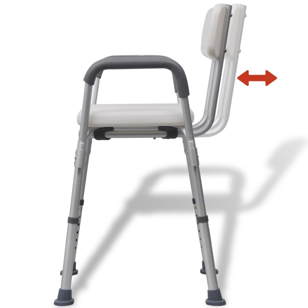 vidaXL Krzesło pod prysznic z aluminium, białe