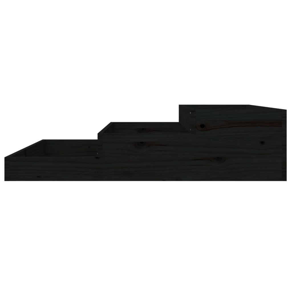 vidaXL Donica, czarna, 107x107x27 cm, lite drewno sosnowe