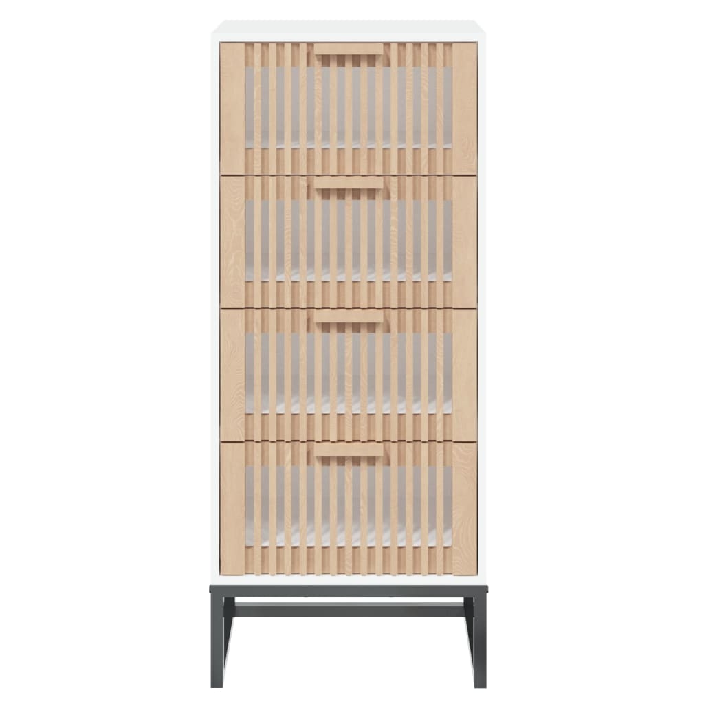 vidaXL Wysoka szafka, biała, 40x30x95 cm, materiał drewnopochodny