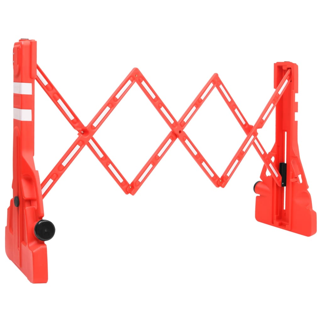vidaXL Składana barierka drogowa, czerwona, 210x50x105 cm