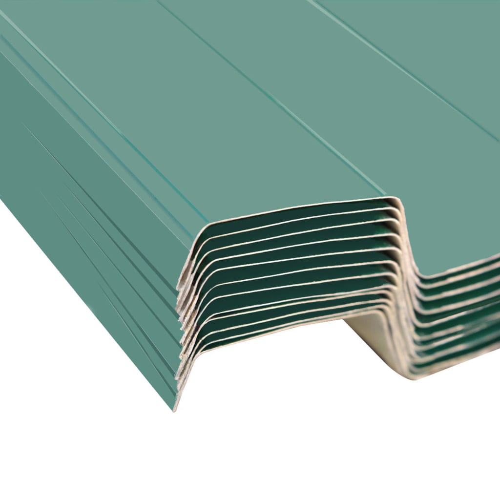 vidaXL Panele dachowe ze stali galwanizowanej, 12 szt., zielone
