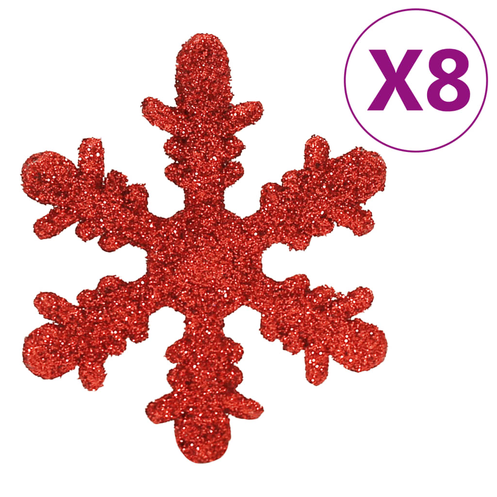 vidaXL 111-cz. zestaw ozdób świątecznych, czerwony, polistyren
