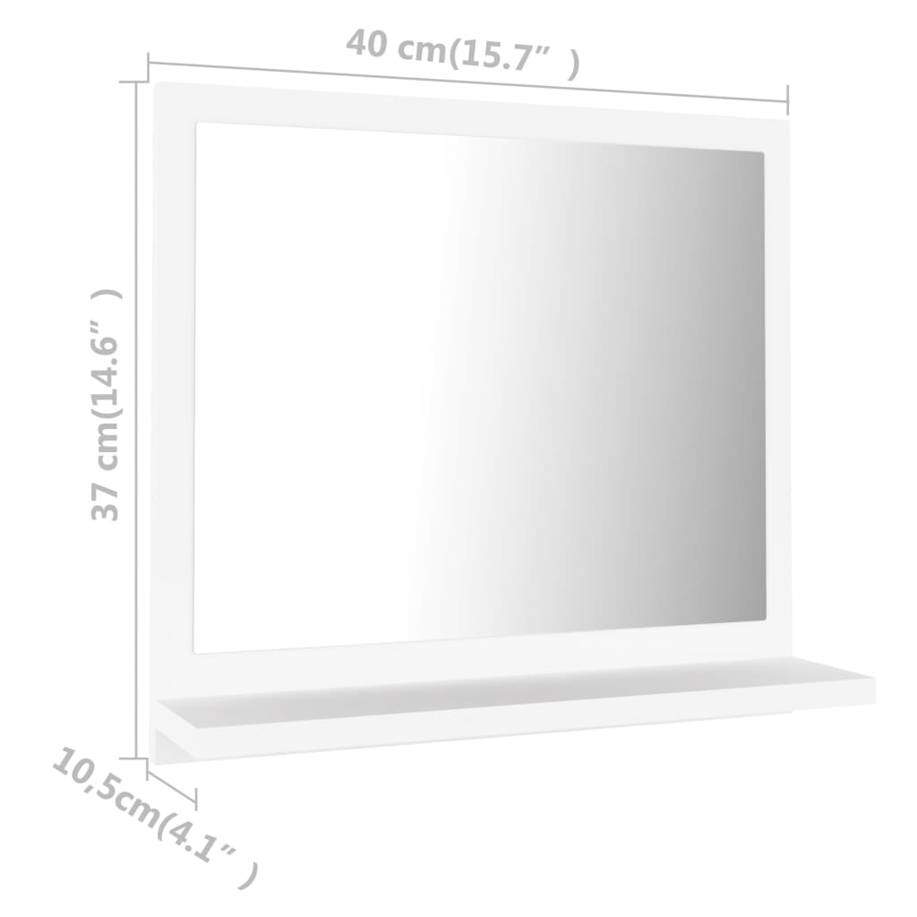 vidaXL Lustro łazienkowe, białe 40x10,5x37 cm, materiał drewnopochodny
