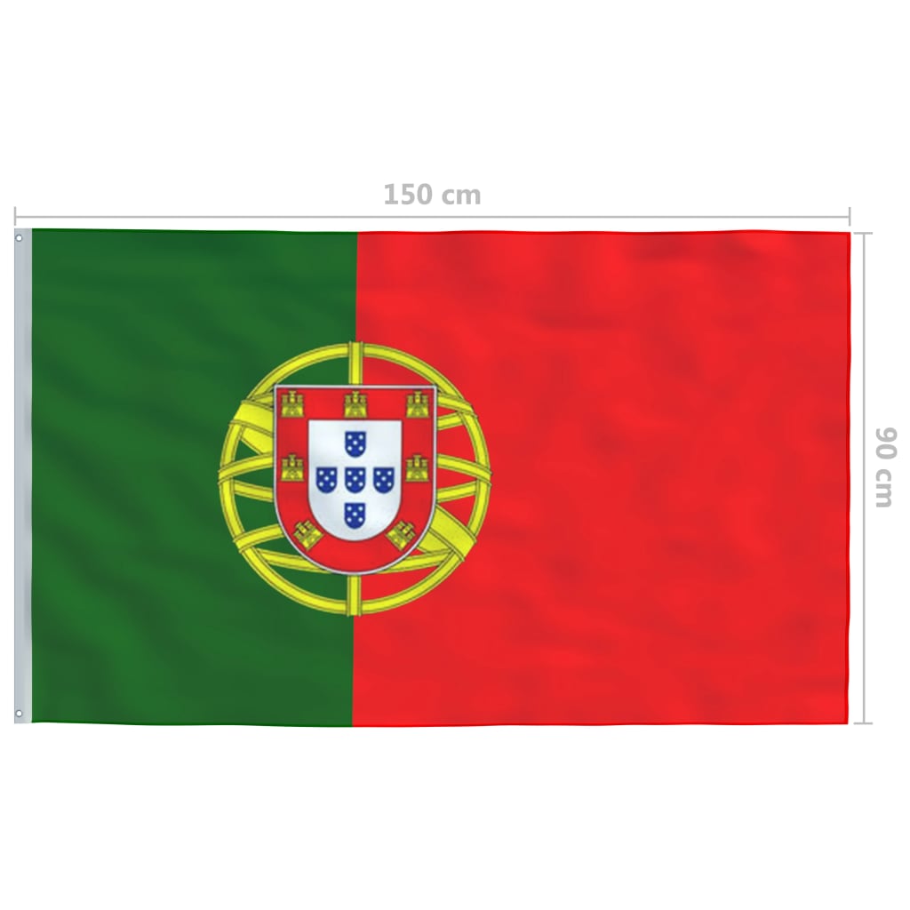 vidaXL Flaga Portugalii, 90x150 cm