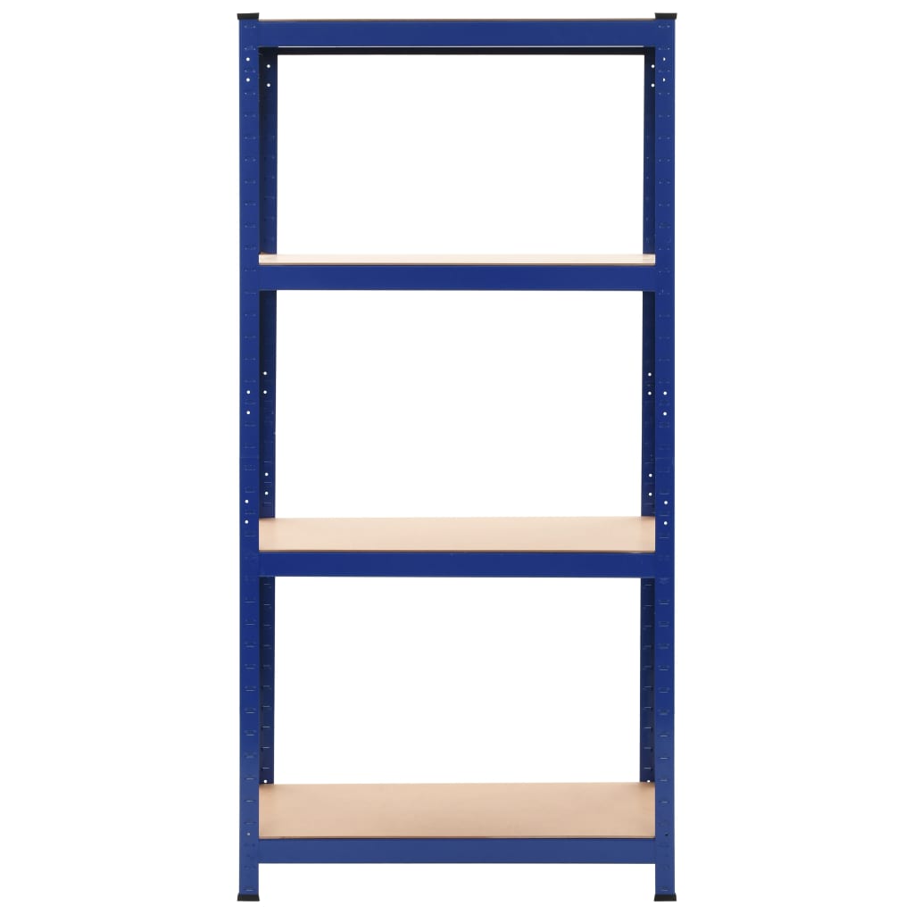 vidaXL Regał z 4 półkami, niebieski, stal i materiał drewnopochodny