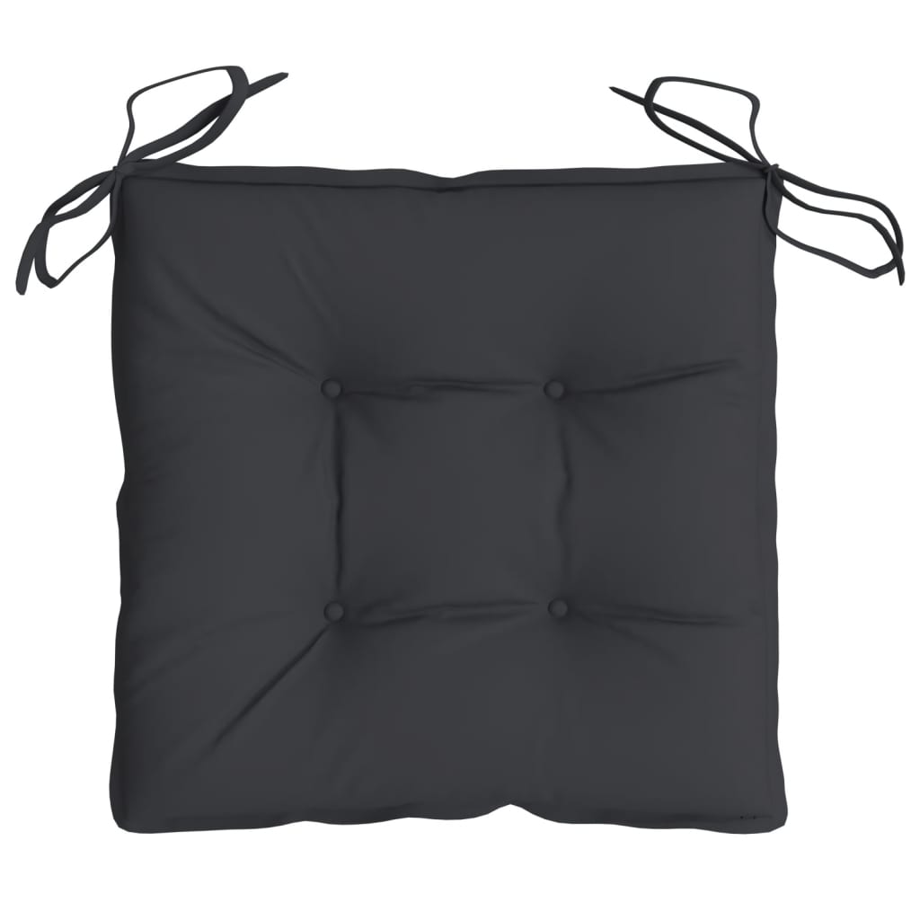 vidaXL Poduszki na krzesła, 6 szt., czarne, 50x50x7 cm, tkanina