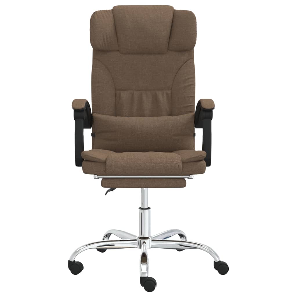 vidaXL Rozkładane, masujące krzesło biurowe, brązowe, obite tkaniną