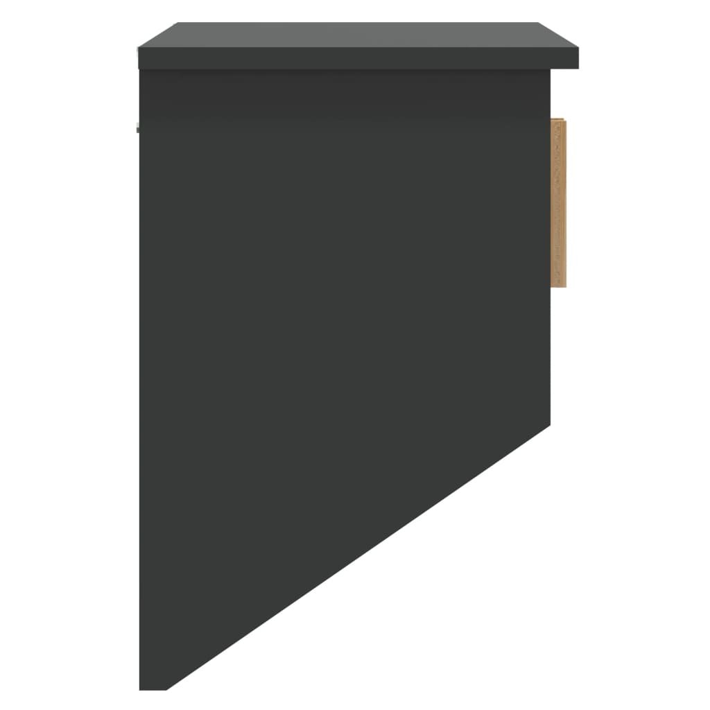 vidaXL Szafka ścienna z wieszakami, czarna, 80x24x35,5 cm