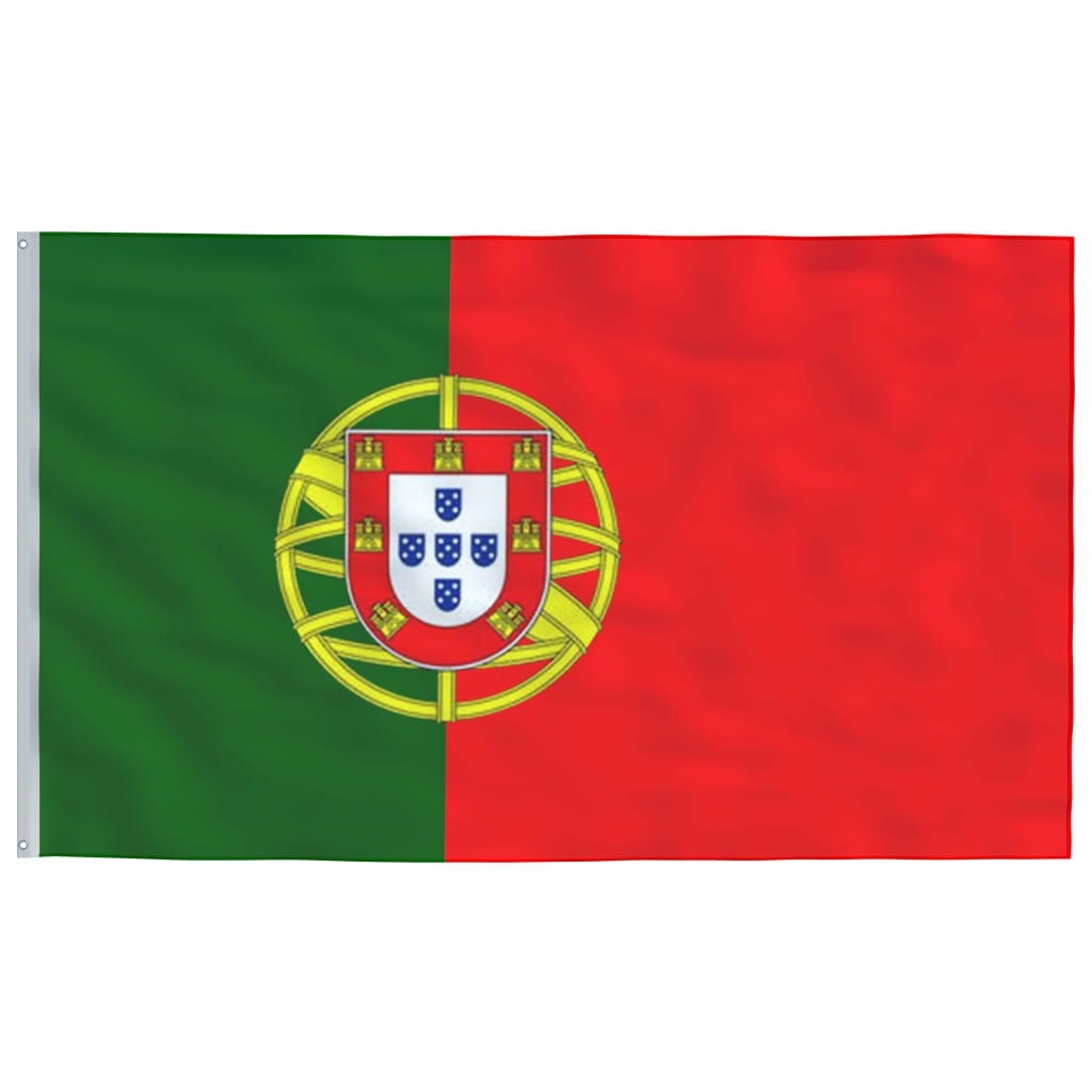vidaXL Flaga Portugalii z masztem, 5,55 m, aluminium