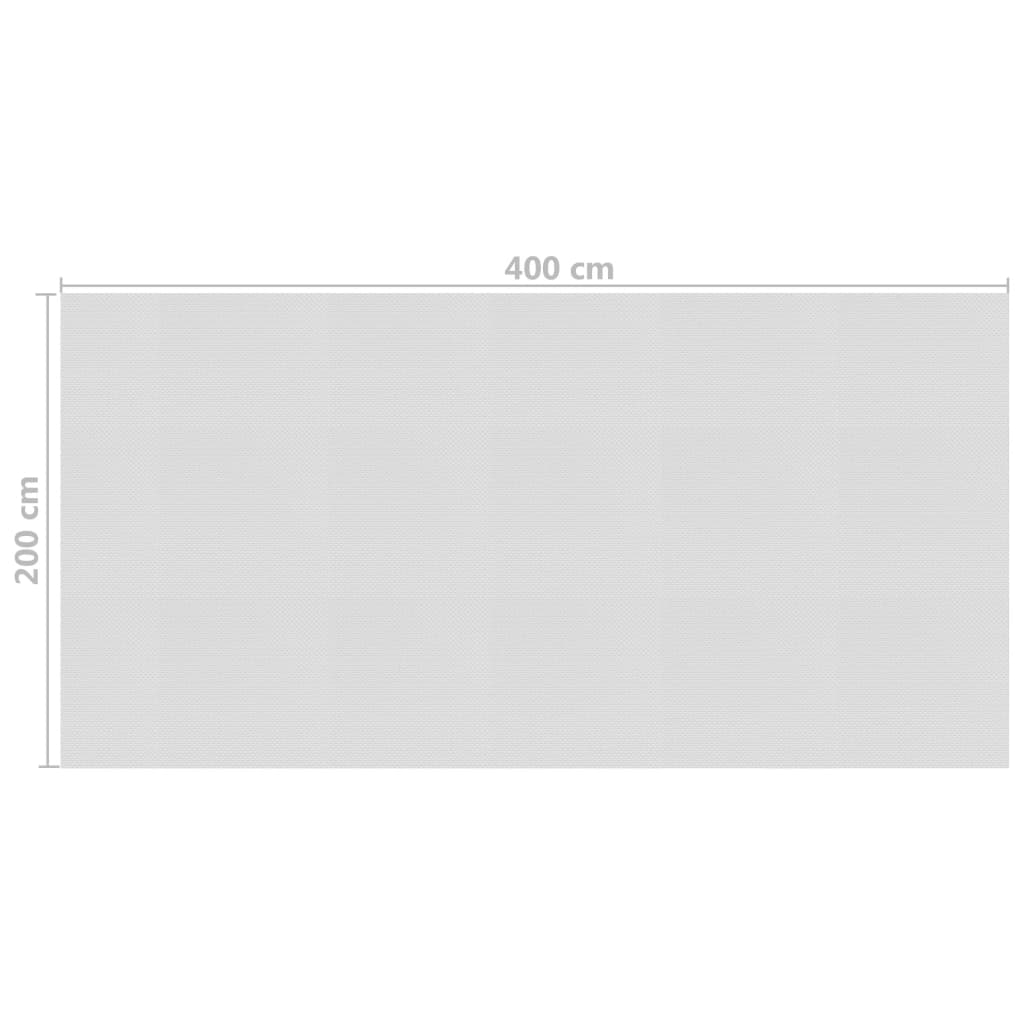 vidaXL Pływająca folia solarna z PE, 400x200 cm, szara