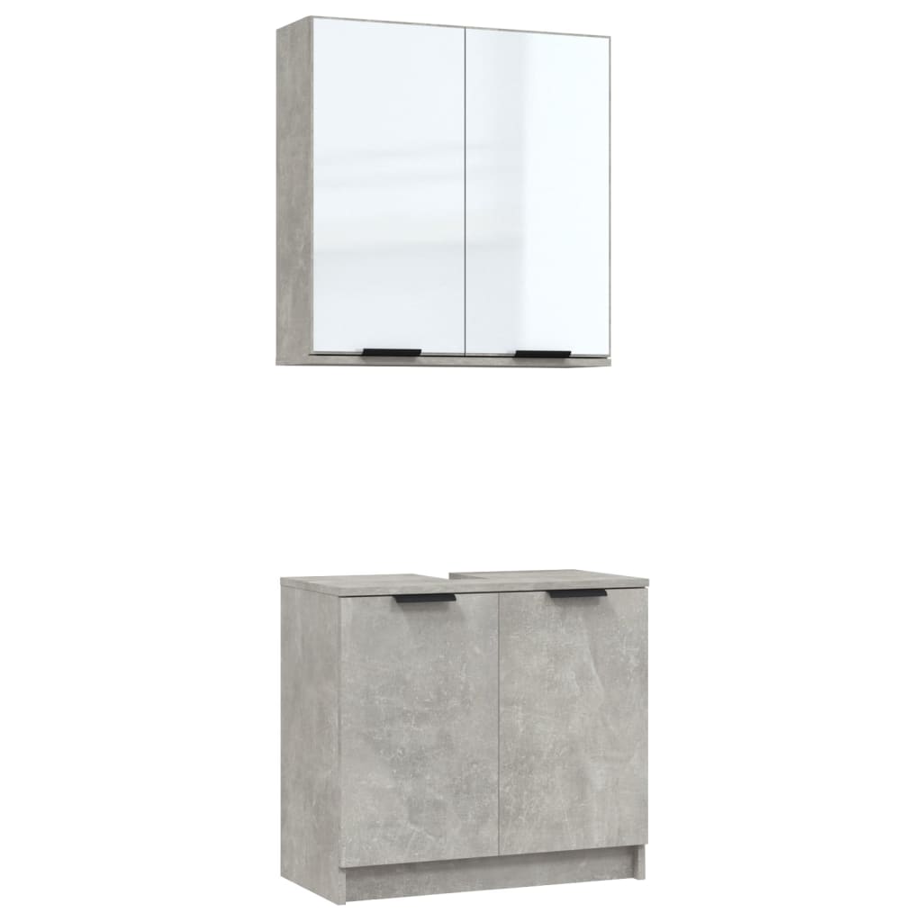 vidaXL 2-cz. zestaw szafek do łazienki, szarość betonu