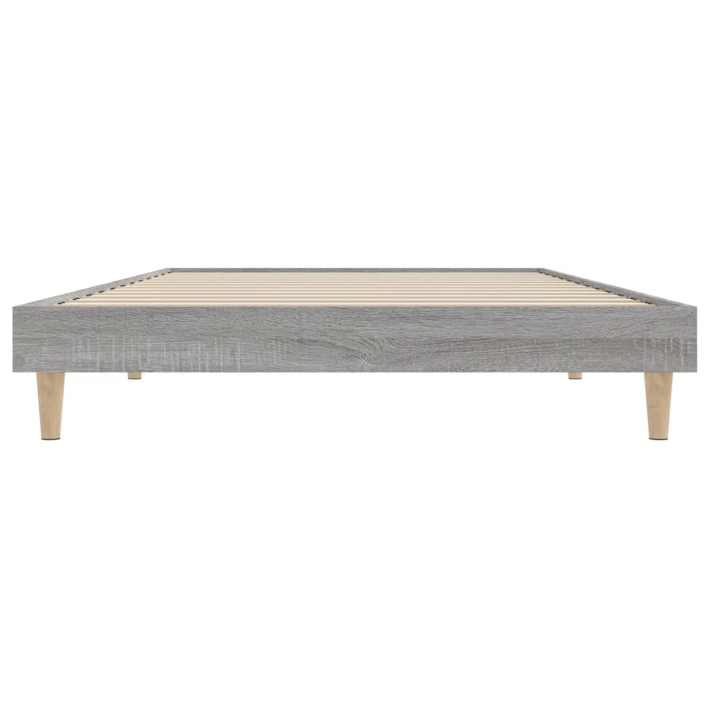 vidaXL Rama łóżka, szary dąb sonoma, 90x200cm, materiał drewnopochodny