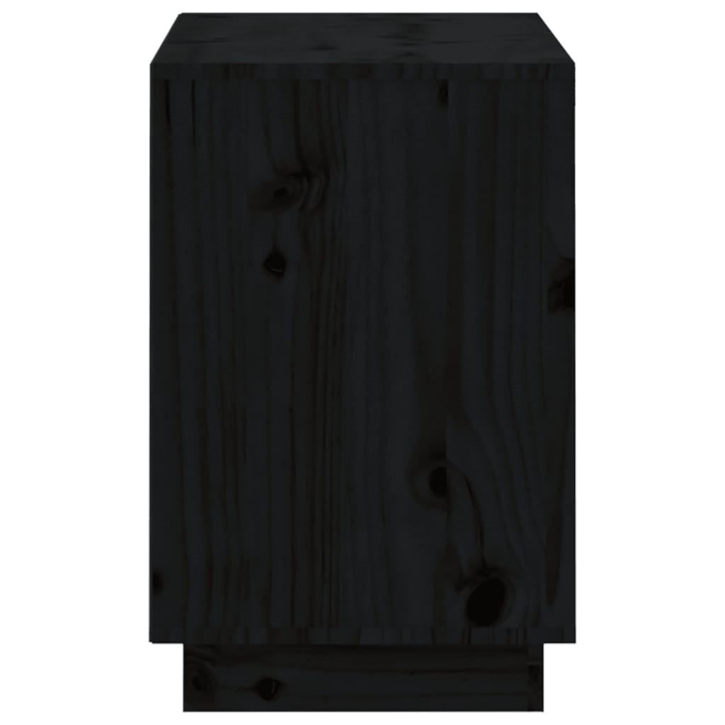 vidaXL Szafka na buty, czarna, 110x34x52 cm, lite drewno sosnowe