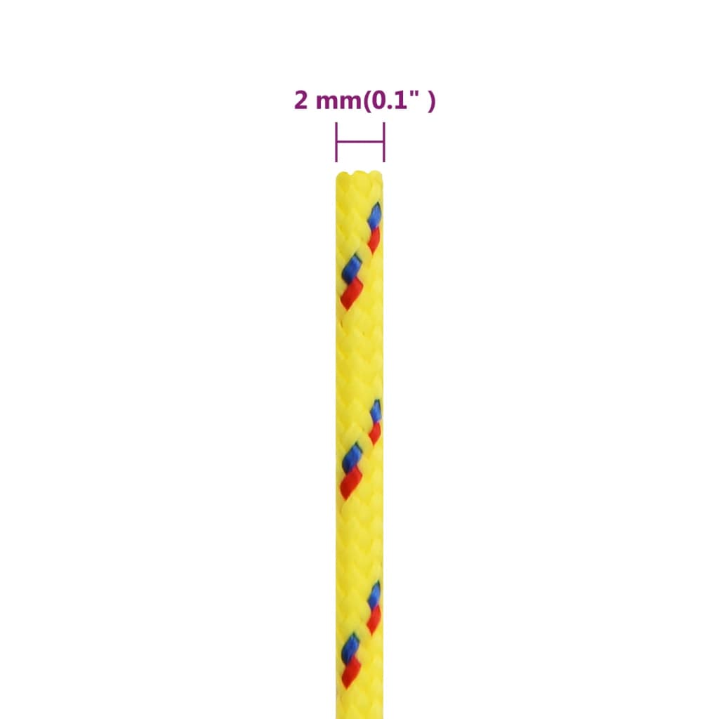 vidaXL Linka żeglarska, żółta, 2 mm, 50 m, polipropylen